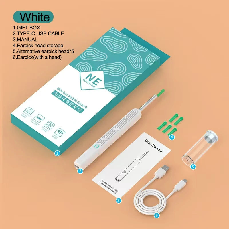 Smart Visual Ear Cleaner with Camera Wax Remover Tool Stick Otoscope 1080P HD Earpick Endoscope Earring Personal Health Care