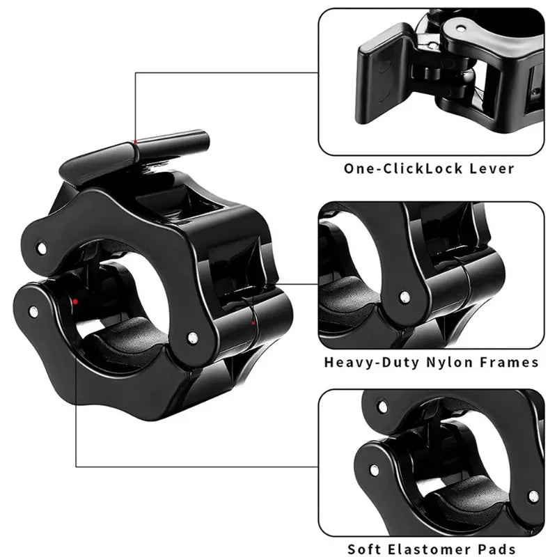 2PCS Thick Barbell And Dumbbell Buckle Austrian Pole Buckle Nut Barbell And Dumbbell Accessory Fixing Quick Release BuckleNails - PrimeNest