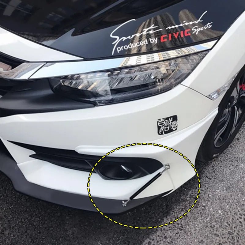 2psc Universal Racing Adjustable Front Rear Bumper Lip Splitter Support Bar / pull rod Kit Racing 75mm/100mm/150mm/200mm - PrimeNest