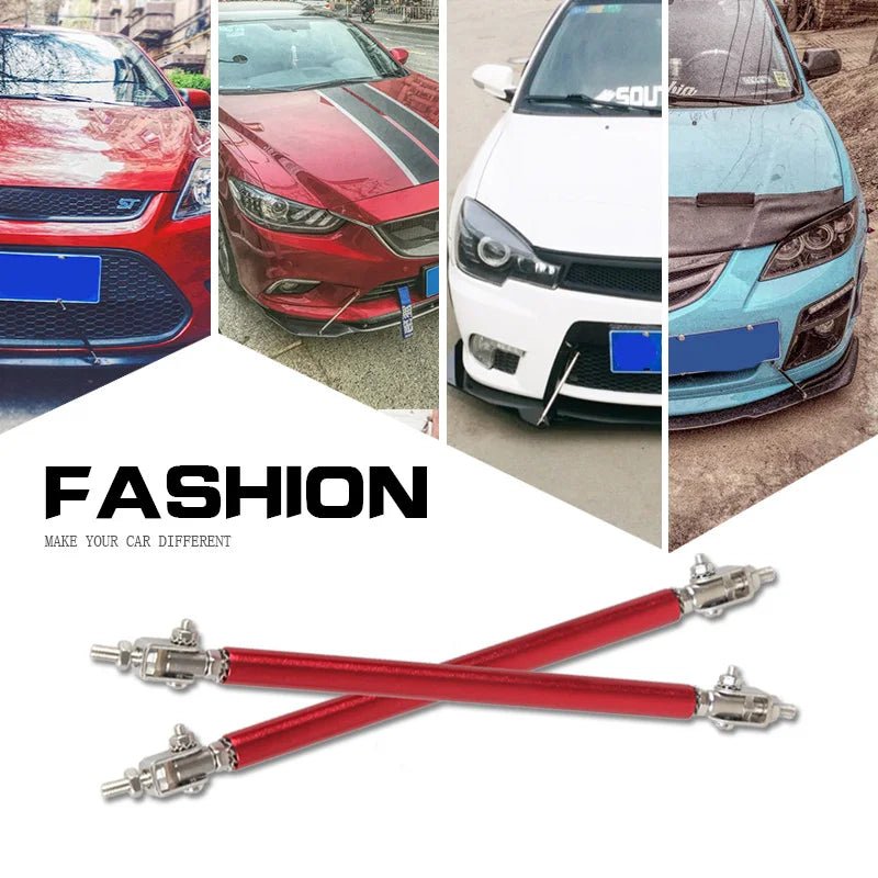 2psc Universal Racing Adjustable Front Rear Bumper Lip Splitter Support Bar / pull rod Kit Racing 75mm/100mm/150mm/200mm - PrimeNest
