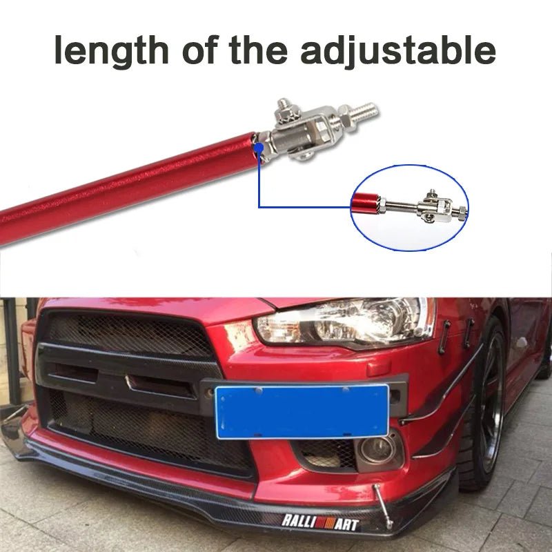 2psc Universal Racing Adjustable Front Rear Bumper Lip Splitter Support Bar / pull rod Kit Racing 75mm/100mm/150mm/200mm - PrimeNest