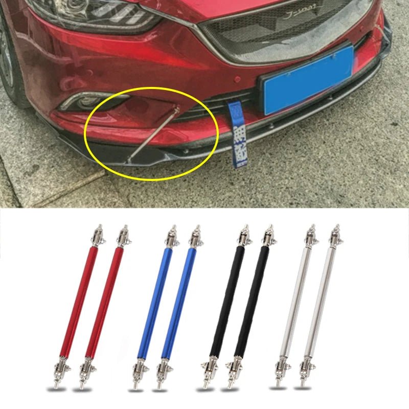 2psc Universal Racing Adjustable Front Rear Bumper Lip Splitter Support Bar / pull rod Kit Racing 75mm/100mm/150mm/200mm - PrimeNest