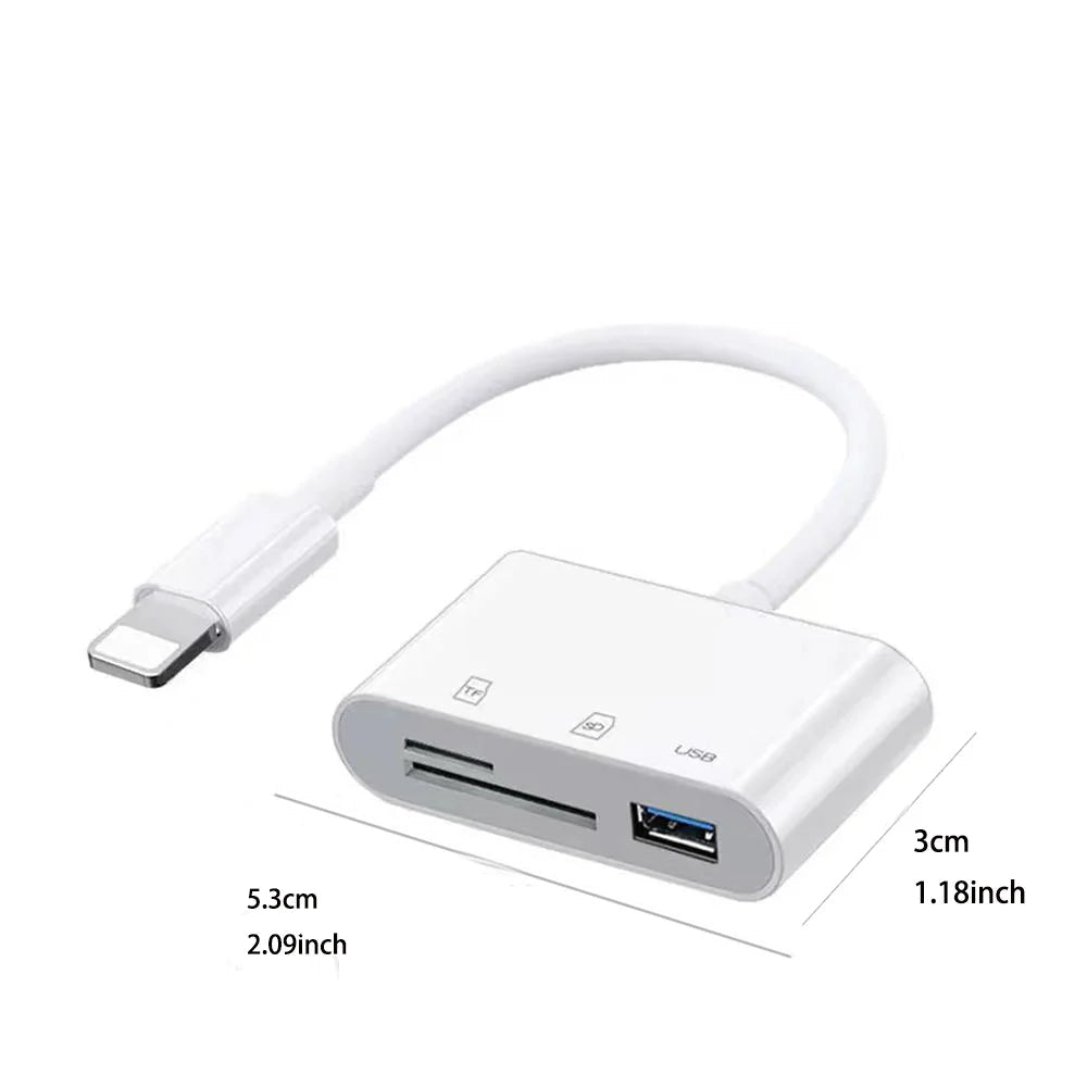 3-in-1 Type C adapter for TF, CF, and SD memory card readers, compatible with Huawei, MacBook Pro, and other devices - PrimeNest
