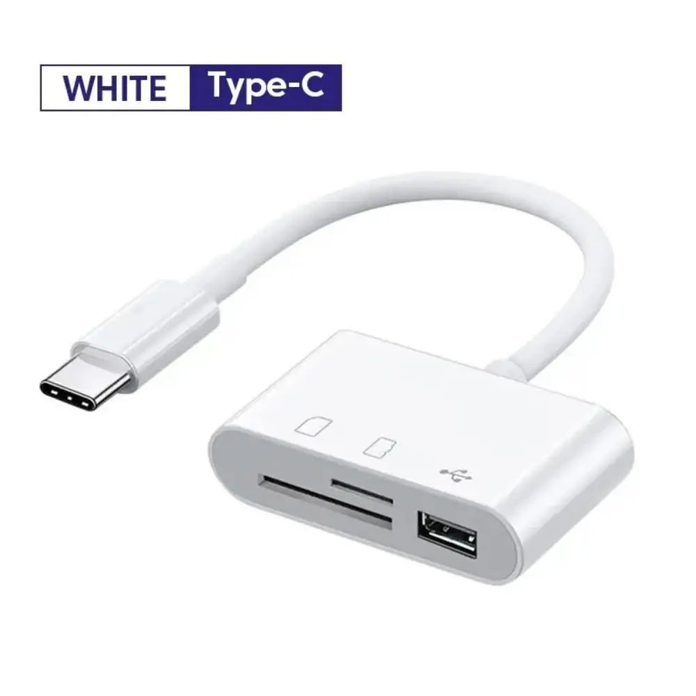 3-in-1 Type C adapter for TF, CF, and SD memory card readers, compatible with Huawei, MacBook Pro, and other devices - PrimeNest