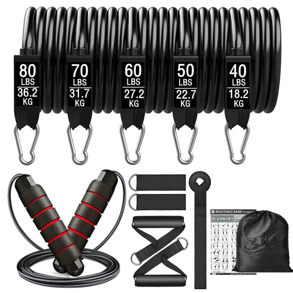 300lb Fitness Booty Resistance Elastic Band Workout for Training Home Exercise Sport Gym Dumbbell Harness Set Expander Equipment - PrimeNest