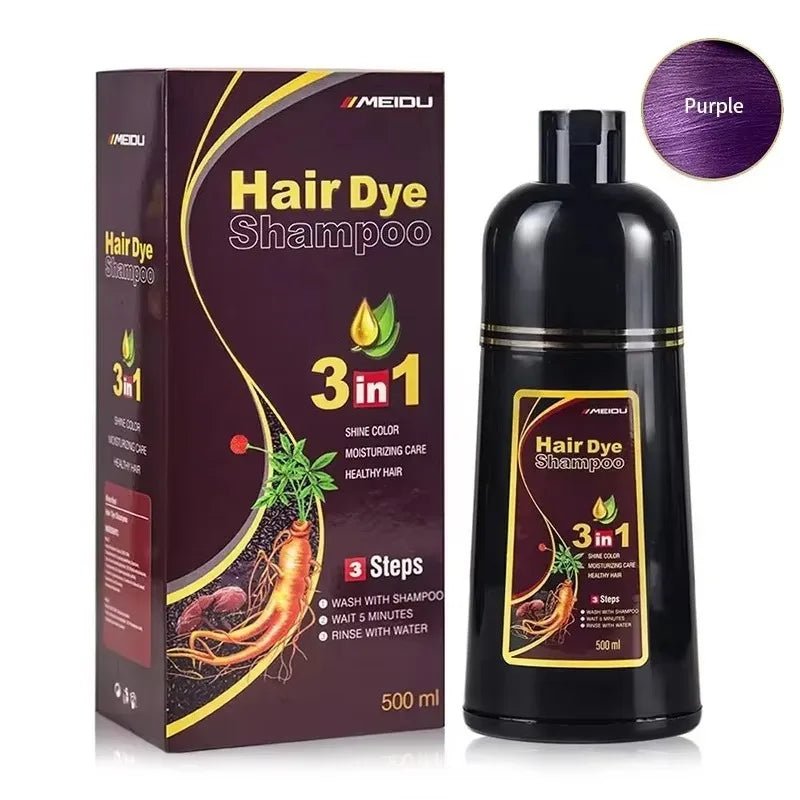 30ml/500ml 3-in-1 Quick Hair Dye Shampoo Natural Black Herbal Hair Dye Moisturizes Mild Hair Dye Conditioner Hair Care Products - PrimeNest