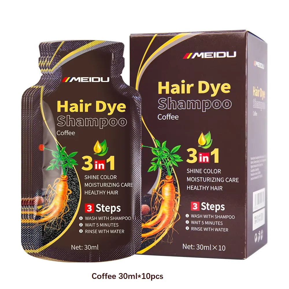 30ml/500ml 3-in-1 Quick Hair Dye Shampoo Natural Black Herbal Hair Dye Moisturizes Mild Hair Dye Conditioner Hair Care Products - PrimeNest
