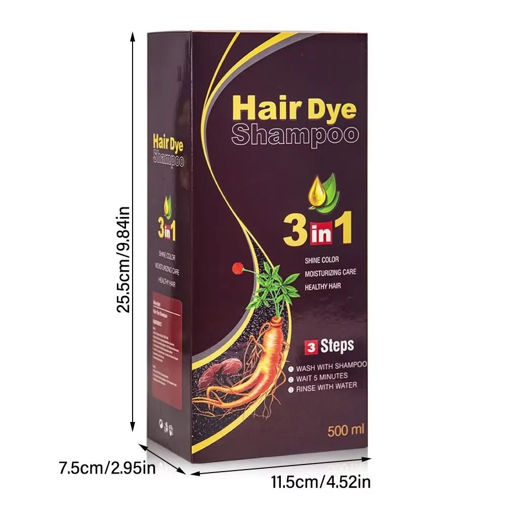 30ml/500ml 3-in-1 Quick Hair Dye Shampoo Natural Black Herbal Hair Dye Moisturizes Mild Hair Dye Conditioner Hair Care Products - PrimeNest