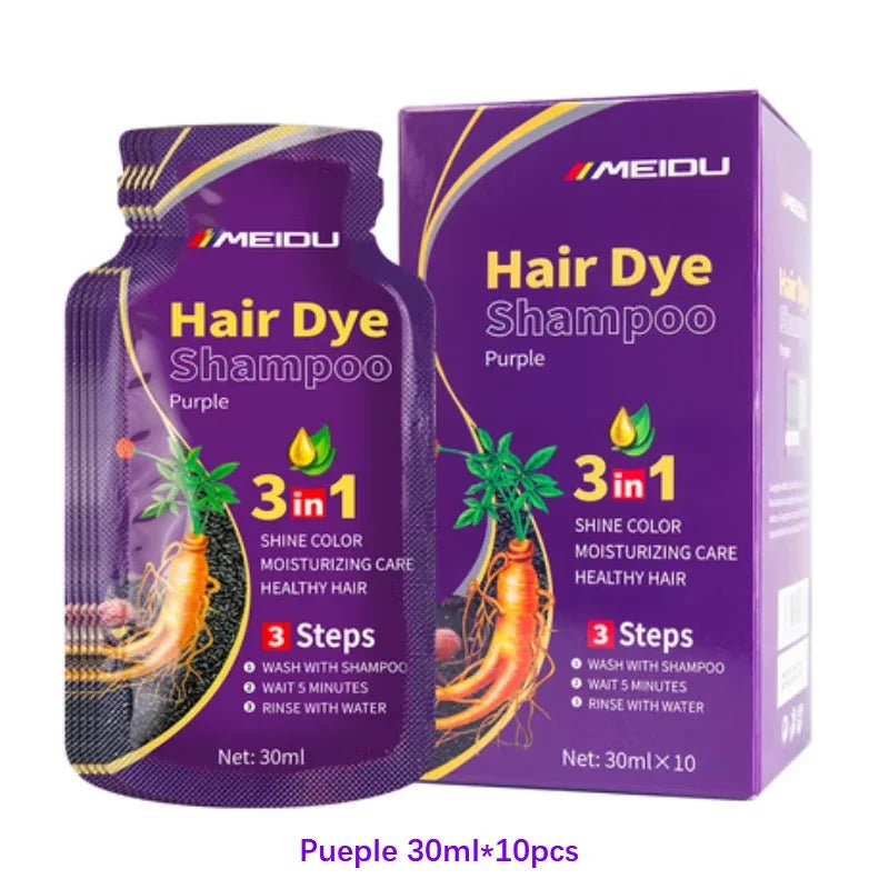 30ml/500ml 3-in-1 Quick Hair Dye Shampoo Natural Black Herbal Hair Dye Moisturizes Mild Hair Dye Conditioner Hair Care Products - PrimeNest