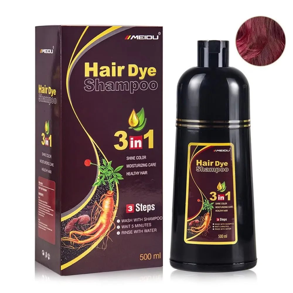 30ml/500ml 3-in-1 Quick Hair Dye Shampoo Natural Black Herbal Hair Dye Moisturizes Mild Hair Dye Conditioner Hair Care Products - PrimeNest