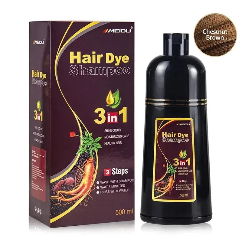 30ml/500ml 3-in-1 Quick Hair Dye Shampoo Natural Black Herbal Hair Dye Moisturizes Mild Hair Dye Conditioner Hair Care Products - PrimeNest