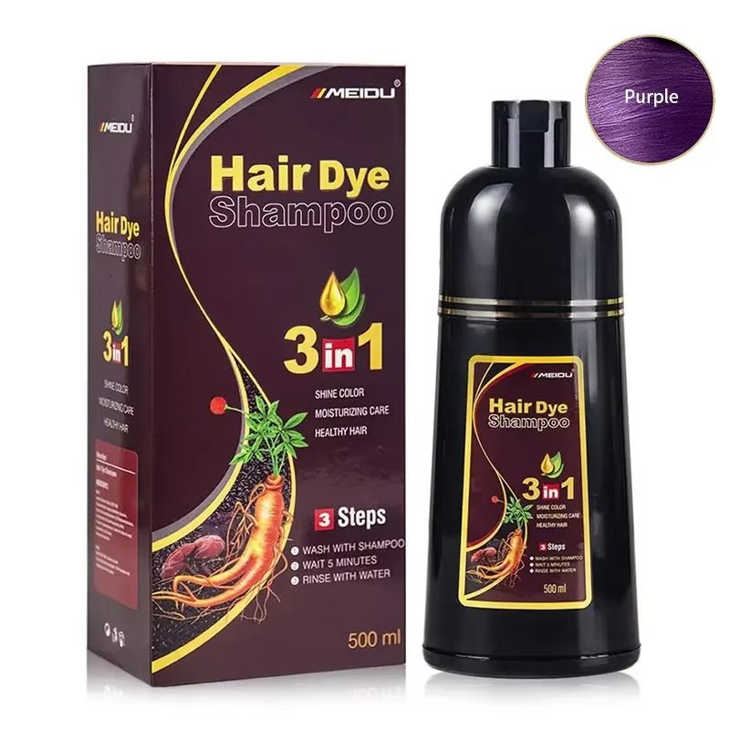 30ml/500ml 3-in-1 Quick Hair Dye Shampoo Natural Black Herbal Hair Dye Moisturizes Mild Hair Dye Conditioner Hair Care Products - PrimeNest