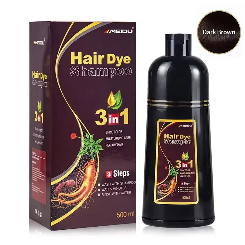 30ml/500ml 3-in-1 Quick Hair Dye Shampoo Natural Black Herbal Hair Dye Moisturizes Mild Hair Dye Conditioner Hair Care Products - PrimeNest