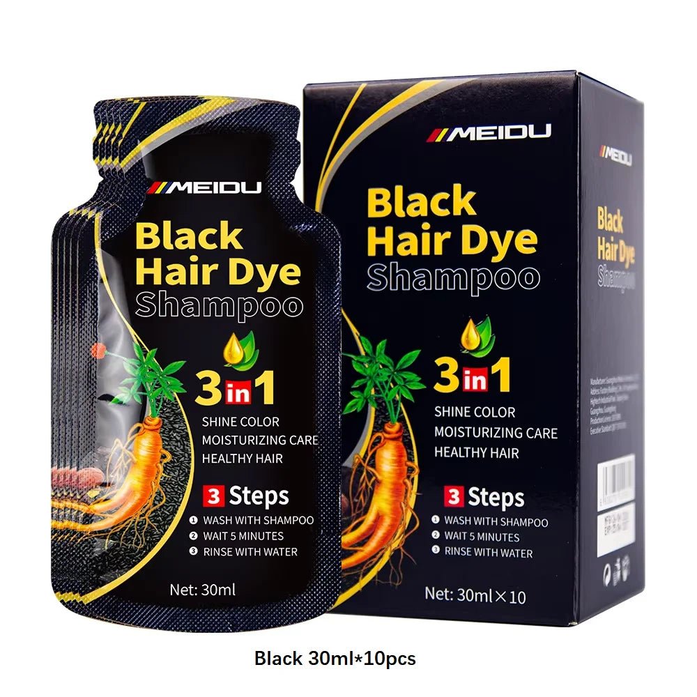 30ml/500ml 3-in-1 Quick Hair Dye Shampoo Natural Black Herbal Hair Dye Moisturizes Mild Hair Dye Conditioner Hair Care Products - PrimeNest