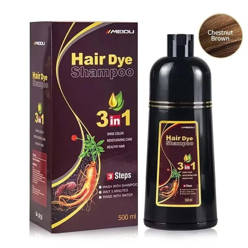30ml/500ml 3-in-1 Quick Hair Dye Shampoo Natural Black Herbal Hair Dye Moisturizes Mild Hair Dye Conditioner Hair Care Products - PrimeNest