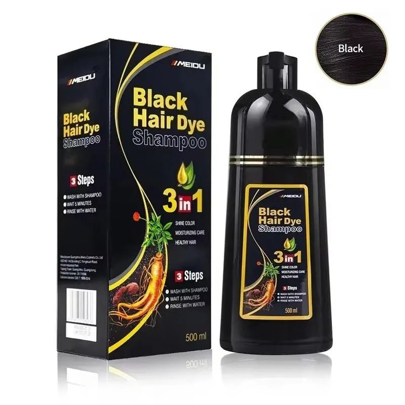 30ml/500ml 3-in-1 Quick Hair Dye Shampoo Natural Black Herbal Hair Dye Moisturizes Mild Hair Dye Conditioner Hair Care Products - PrimeNest