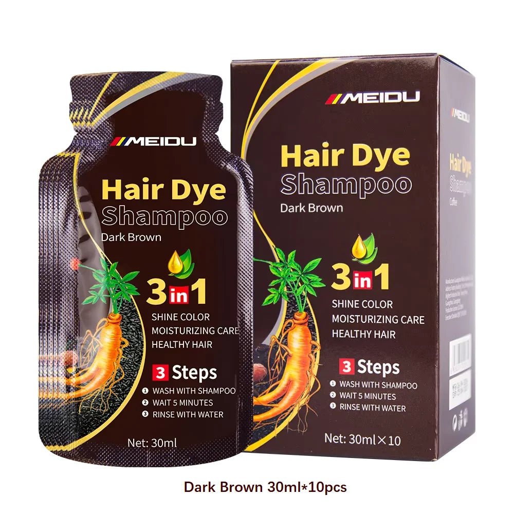 30ml/500ml 3-in-1 Quick Hair Dye Shampoo Natural Black Herbal Hair Dye Moisturizes Mild Hair Dye Conditioner Hair Care Products - PrimeNest