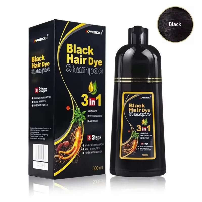 30ml/500ml 3-in-1 Quick Hair Dye Shampoo Natural Black Herbal Hair Dye Moisturizes Mild Hair Dye Conditioner Hair Care Products - PrimeNest