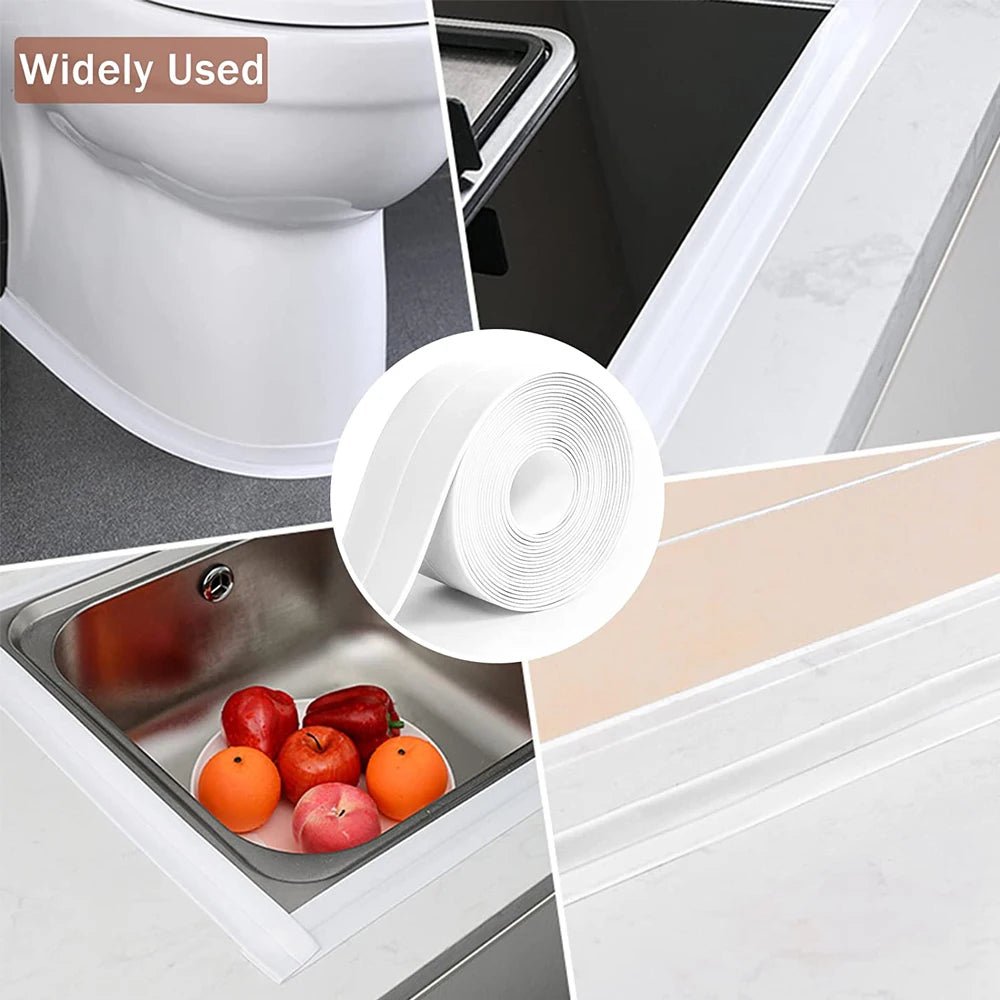3.2M Bath Caulk Tape Self Adhesive PVC Oil-Proof Kitchen Sink Edge Corner Wall Sticker Waterproof Toilet Sealing Strip Tape - PrimeNest