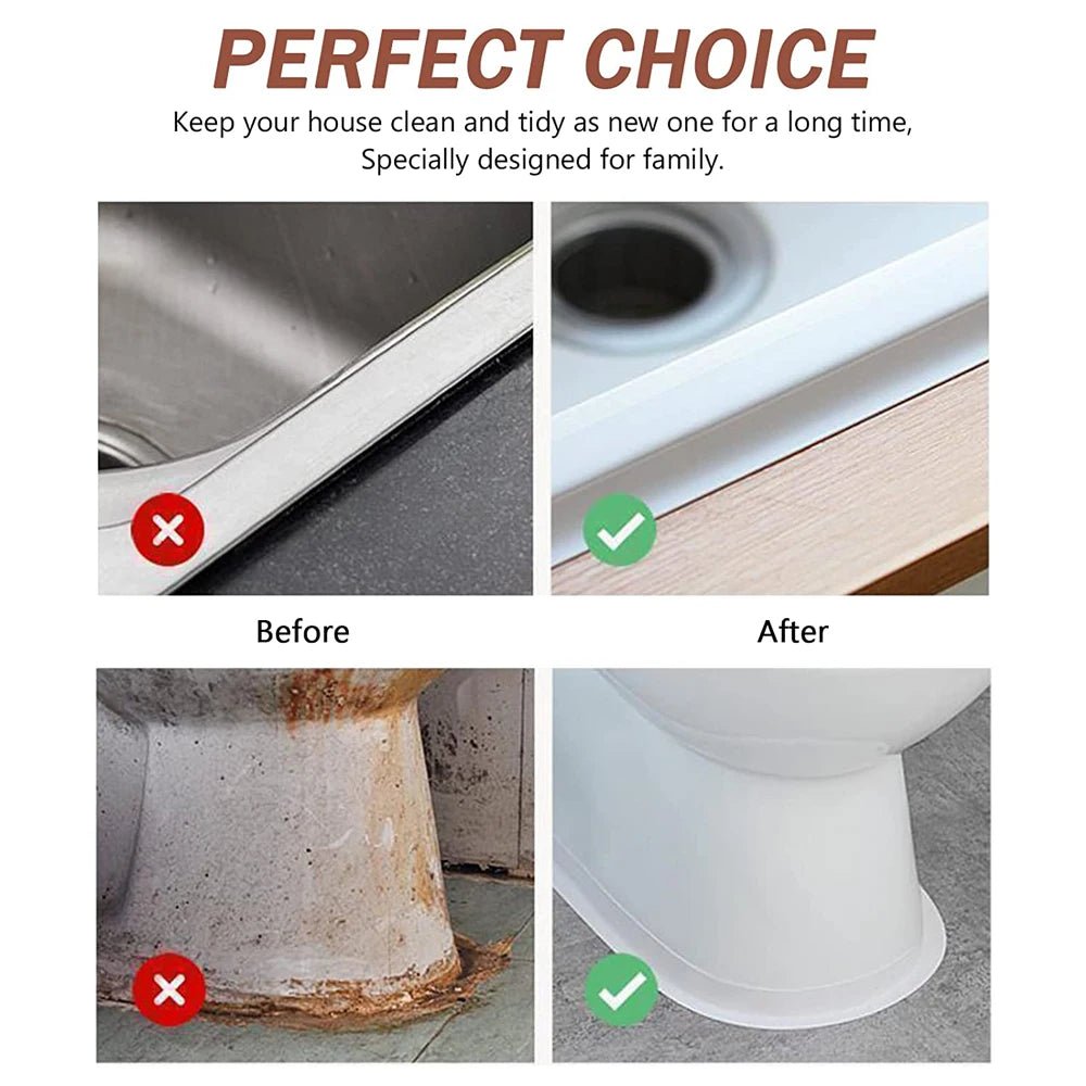 3.2M Bath Caulk Tape Self Adhesive PVC Oil-Proof Kitchen Sink Edge Corner Wall Sticker Waterproof Toilet Sealing Strip Tape - PrimeNest