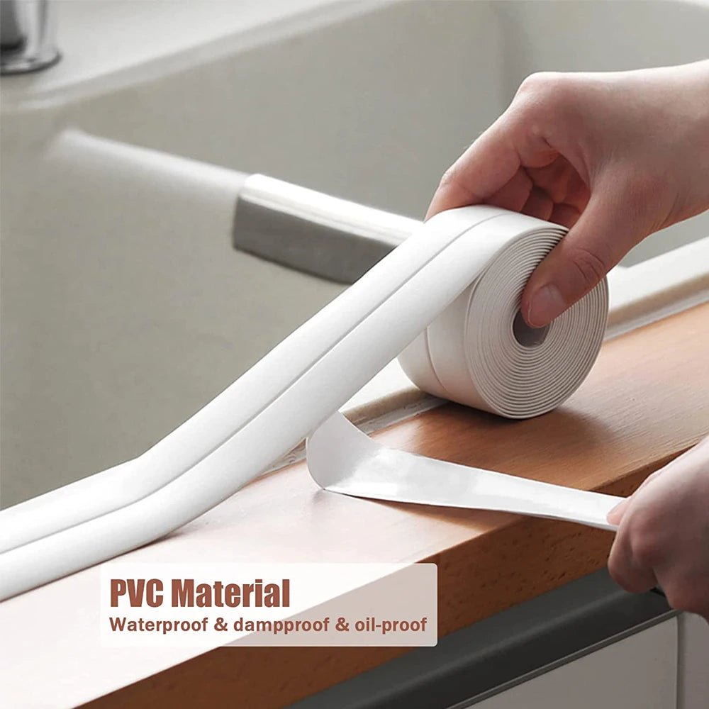 3.2M Bath Caulk Tape Self Adhesive PVC Oil-Proof Kitchen Sink Edge Corner Wall Sticker Waterproof Toilet Sealing Strip Tape - PrimeNest