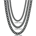 3/5/7mm Stainless Steel Cuban Link Chain Classic Punk Personality Jewelry Simple Fashion Hip-hop Couple Necklace for Men Women - PrimeNest