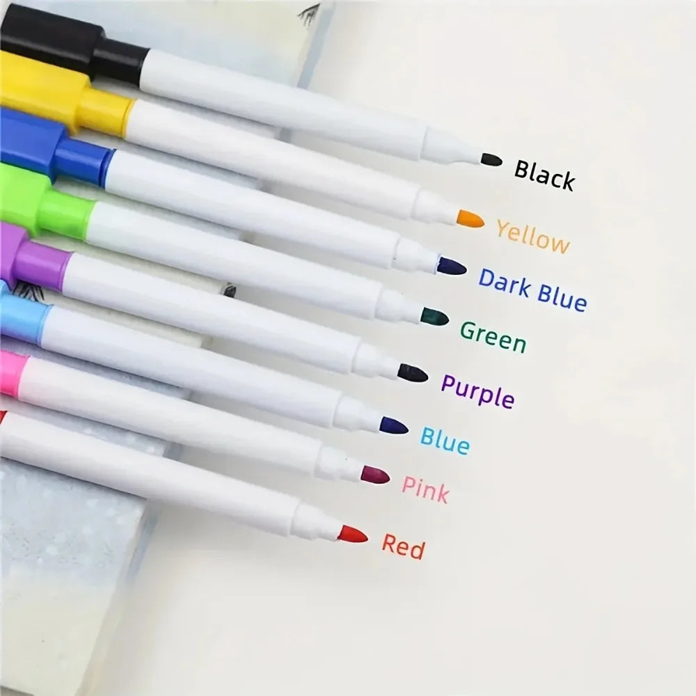 8-piece set. Small-sized white board eraser-style dry writing pen, 8 colors * 1 pen
