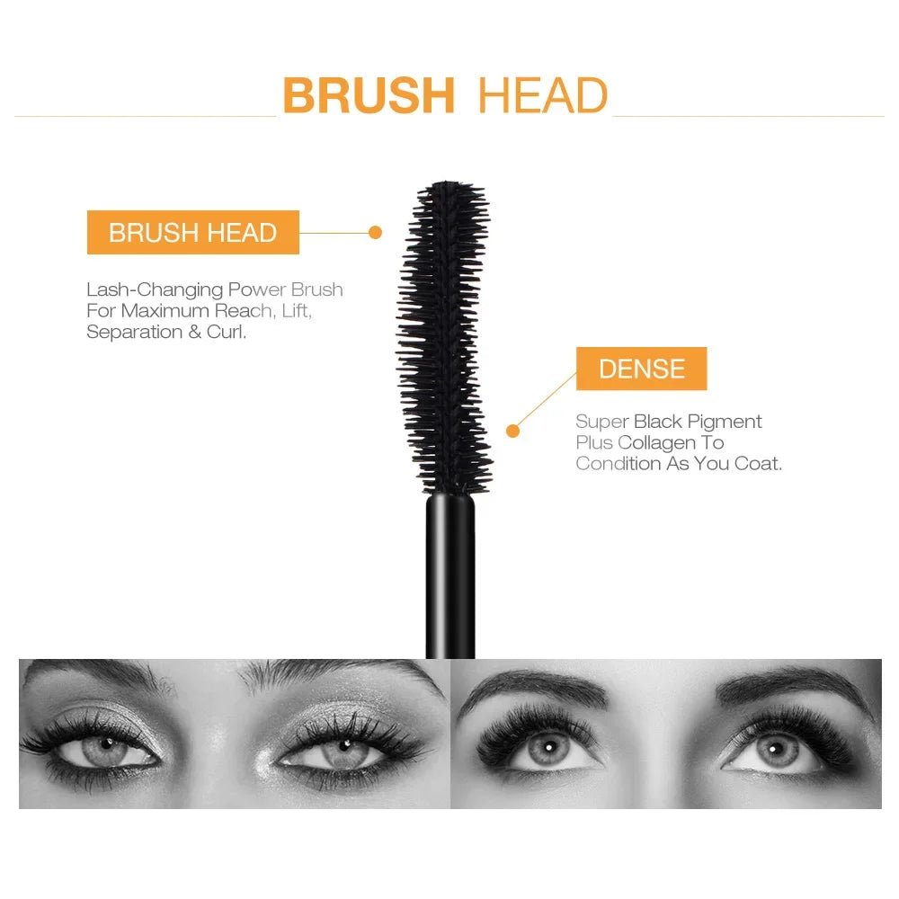 3D Mascara Lengthening Black Lash Eyelash Extension Eye Lashes Brush Beauty Makeup Long-wearing Gold Color Mascara - PrimeNest