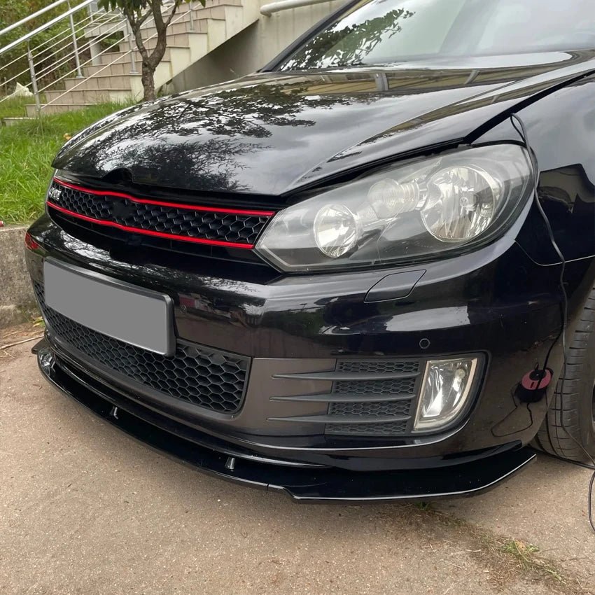 3pcs For Volkswagen Golf 6 MK6 GTI GTD 2009-2013 Car Front Bumper Lip Spoiler Splitter Diffuser Cover Deflector Body Kit Tuning - PrimeNest