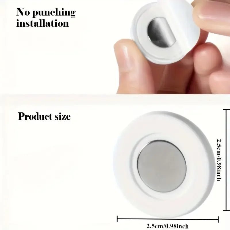 3pcs No Drill Magnetic Remote Holder - Wall Mount for TV/AC/DVD Remotes, White Space-Saving Design - PrimeNest