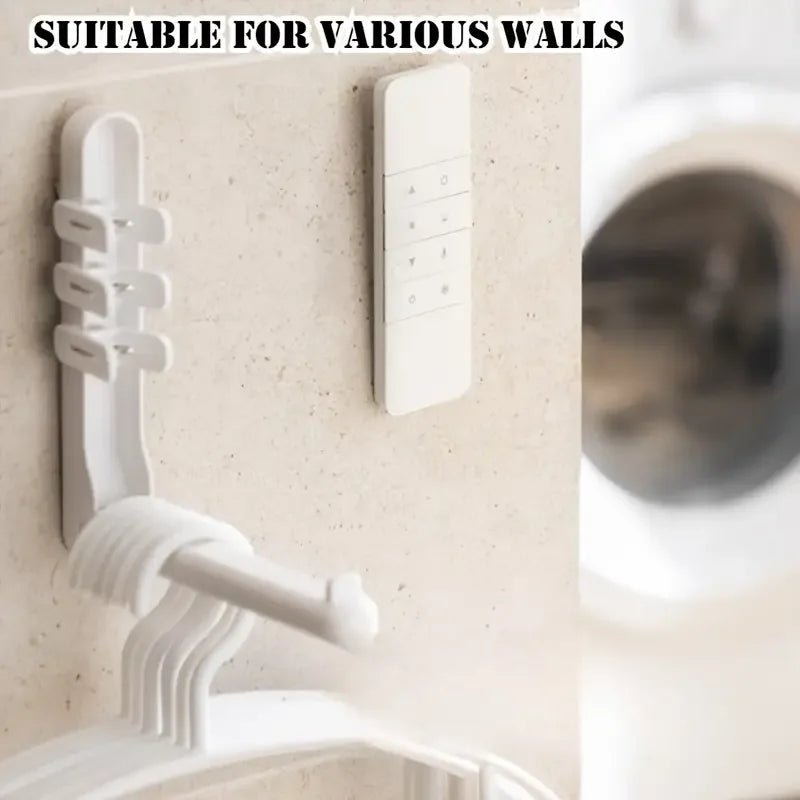 3pcs No Drill Magnetic Remote Holder - Wall Mount for TV/AC/DVD Remotes, White Space-Saving Design - PrimeNest