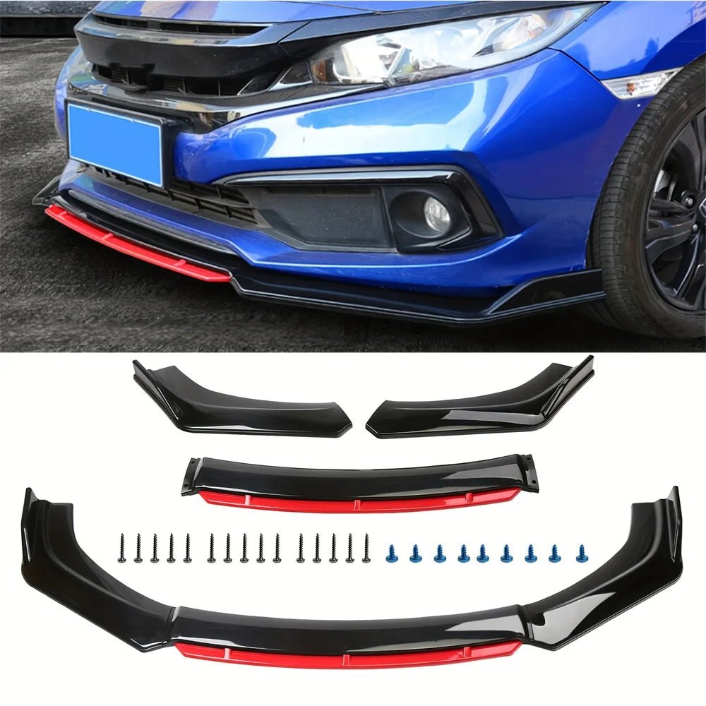 3PCS Universal Car Front Bumper Lip Splitter Lip Body Kit Spoiler Diffuser For BMW For Benz For Audi For VW For Subaru - PrimeNest