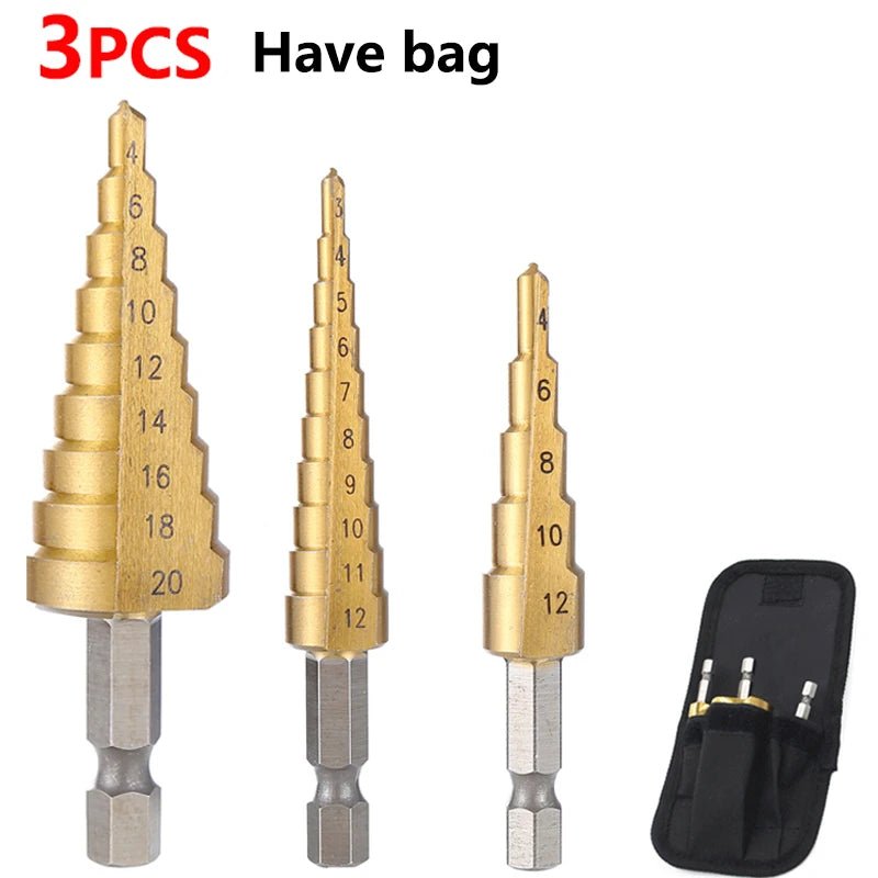 4-32 mm 4-20 mm HSS Titanium Coated Step Drill Bit High Speed Steel Metal Wood Hole Cutter Cone Drilling Tool - PrimeNest