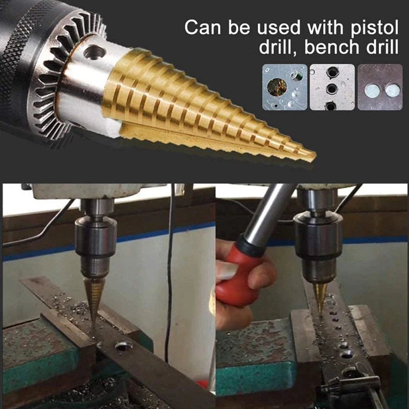 4-32 mm 4-20 mm HSS Titanium Coated Step Drill Bit High Speed Steel Metal Wood Hole Cutter Cone Drilling Tool - PrimeNest