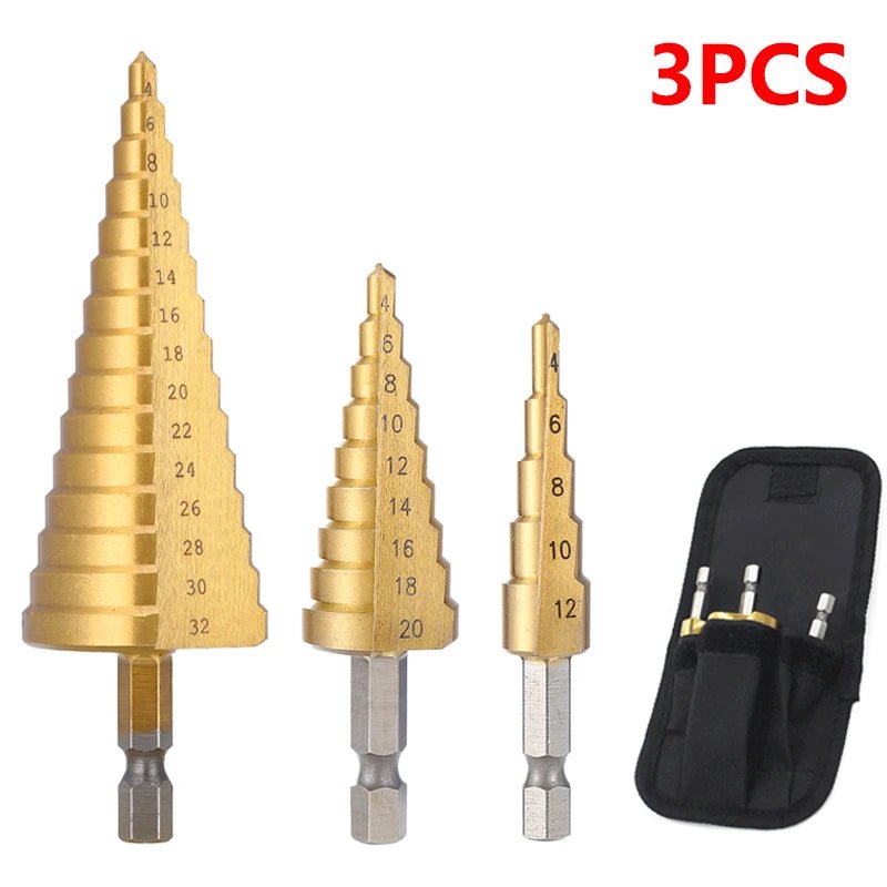 4-32 mm 4-20 mm HSS Titanium Coated Step Drill Bit High Speed Steel Metal Wood Hole Cutter Cone Drilling Tool - PrimeNest
