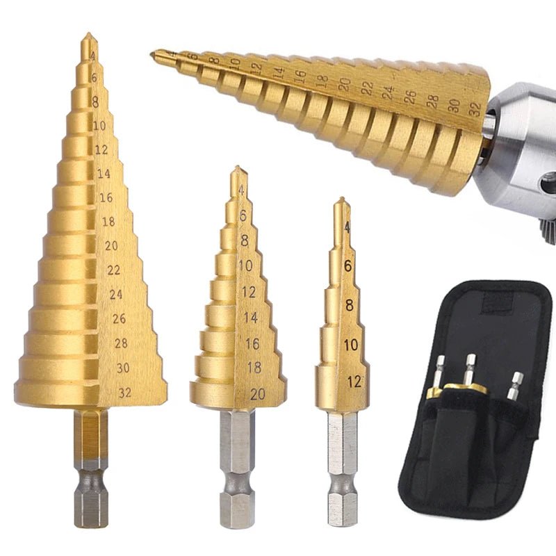 4-32 mm 4-20 mm HSS Titanium Coated Step Drill Bit High Speed Steel Metal Wood Hole Cutter Cone Drilling Tool - PrimeNest