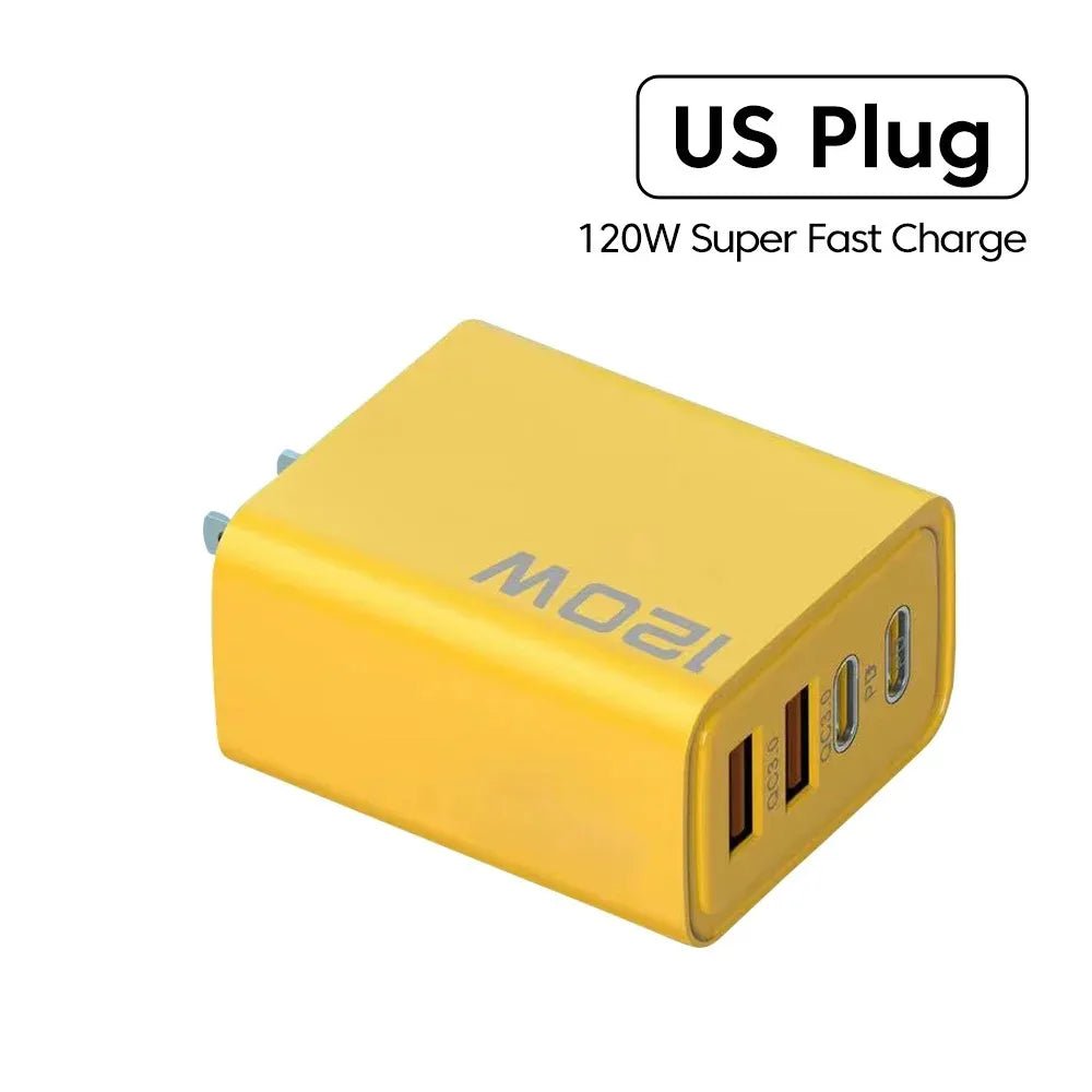 4 Ports USB C PD Charger Quick Charge 3.0 Type C USB Phone Chargers Fast Charging Adapter For iPhone 16 15 Samsung Xiaomi Huawei - PrimeNest