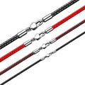 40-65cm 1-3mm Waterproof Braided Leather Necklace Cord Waxed Rope Stainless Steel Lobster Clasp Connector Chain for Men 2035 - PrimeNest