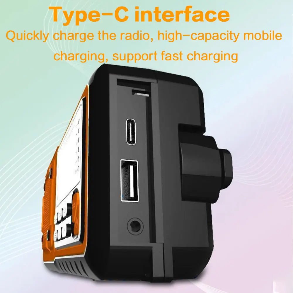 4000mAh Portable Emergency Solar Power Radio Hand Crank Charging AM/FM Weather Radio Led Reading Flashlight Bank Phone Charger - PrimeNest