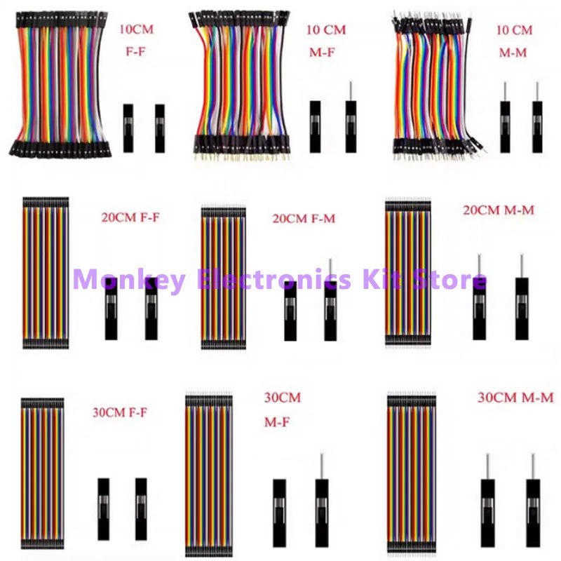 40PIN 30CM 20CM 10CM Dupont Line Male to Male Female to Male Female to Female Jumper Dupont Wire Cable for Arduino DIY KIT - PrimeNest