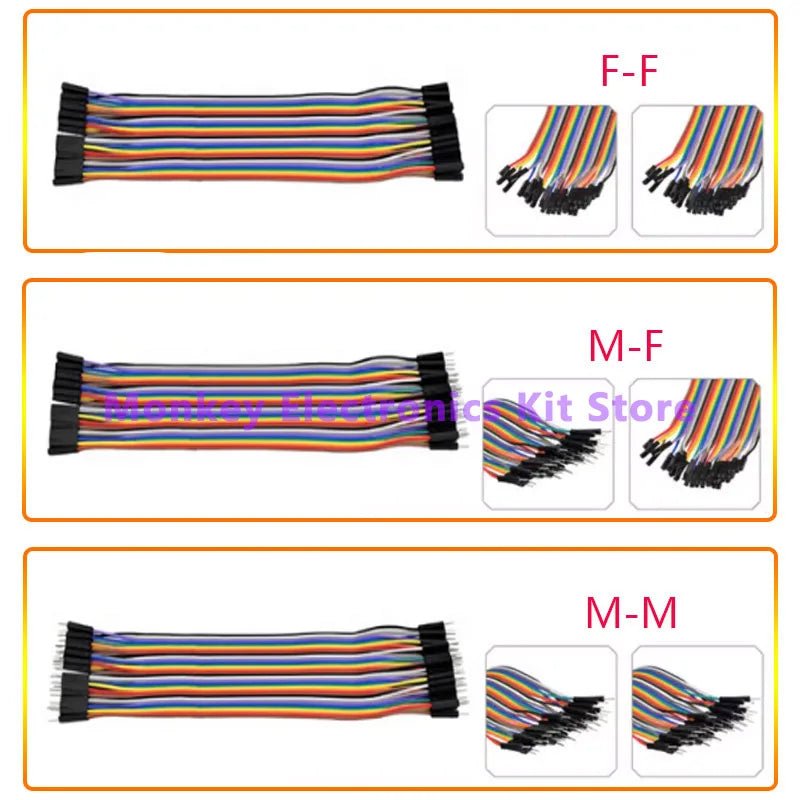 40PIN 30CM 20CM 10CM Dupont Line Male to Male Female to Male Female to Female Jumper Dupont Wire Cable for Arduino DIY KIT - PrimeNest
