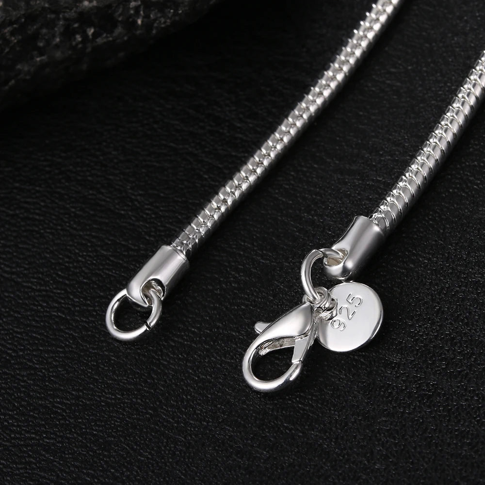 45-60cm Silver Color 1MM/2MM/3MM solid Snake Chain Necklace For Men Women Fashion Jewelry for pendant free shipping - PrimeNest