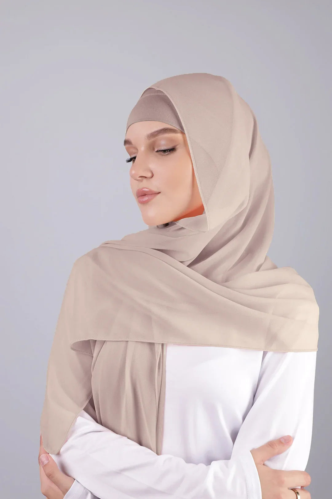 Hot Selling Chiffon Hijab with a Matching Cotton Inner for Women Hijab Shawl Underscarf