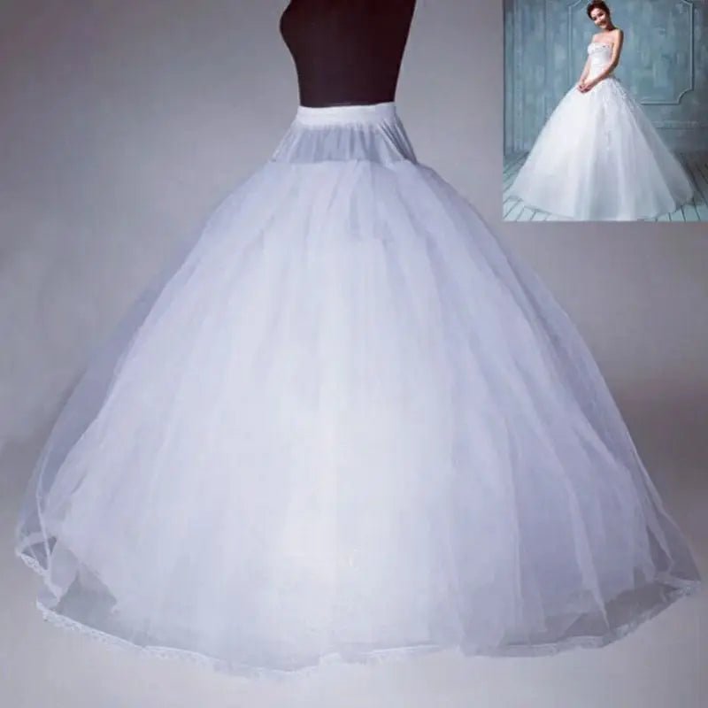 4/6/8 Layers Tulle Petticoat Wedding Accessories Chemise Without Hoops For A Line Wedding Dress Wide Puffy Underskirt - PrimeNest