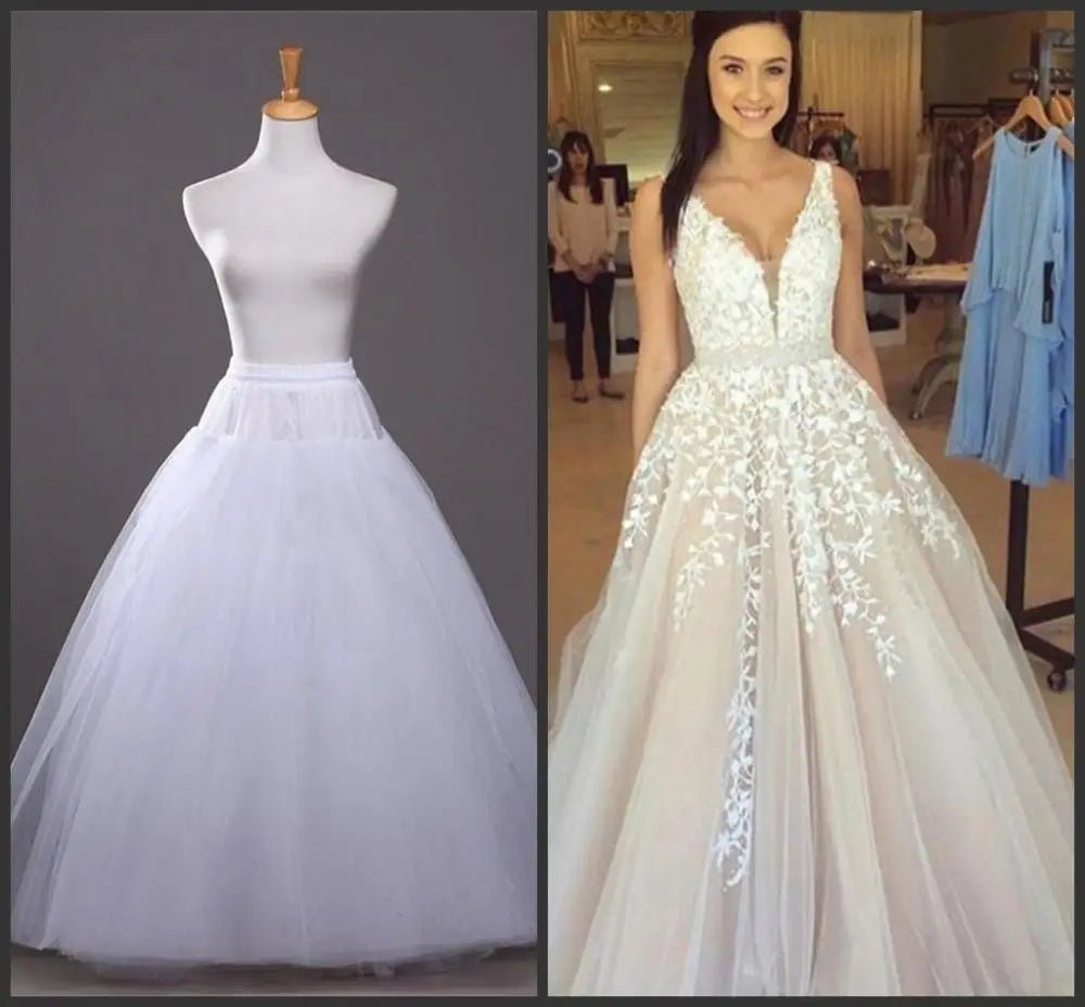 4/6/8 Layers Tulle Petticoat Wedding Accessories Chemise Without Hoops For A Line Wedding Dress Wide Puffy Underskirt - PrimeNest