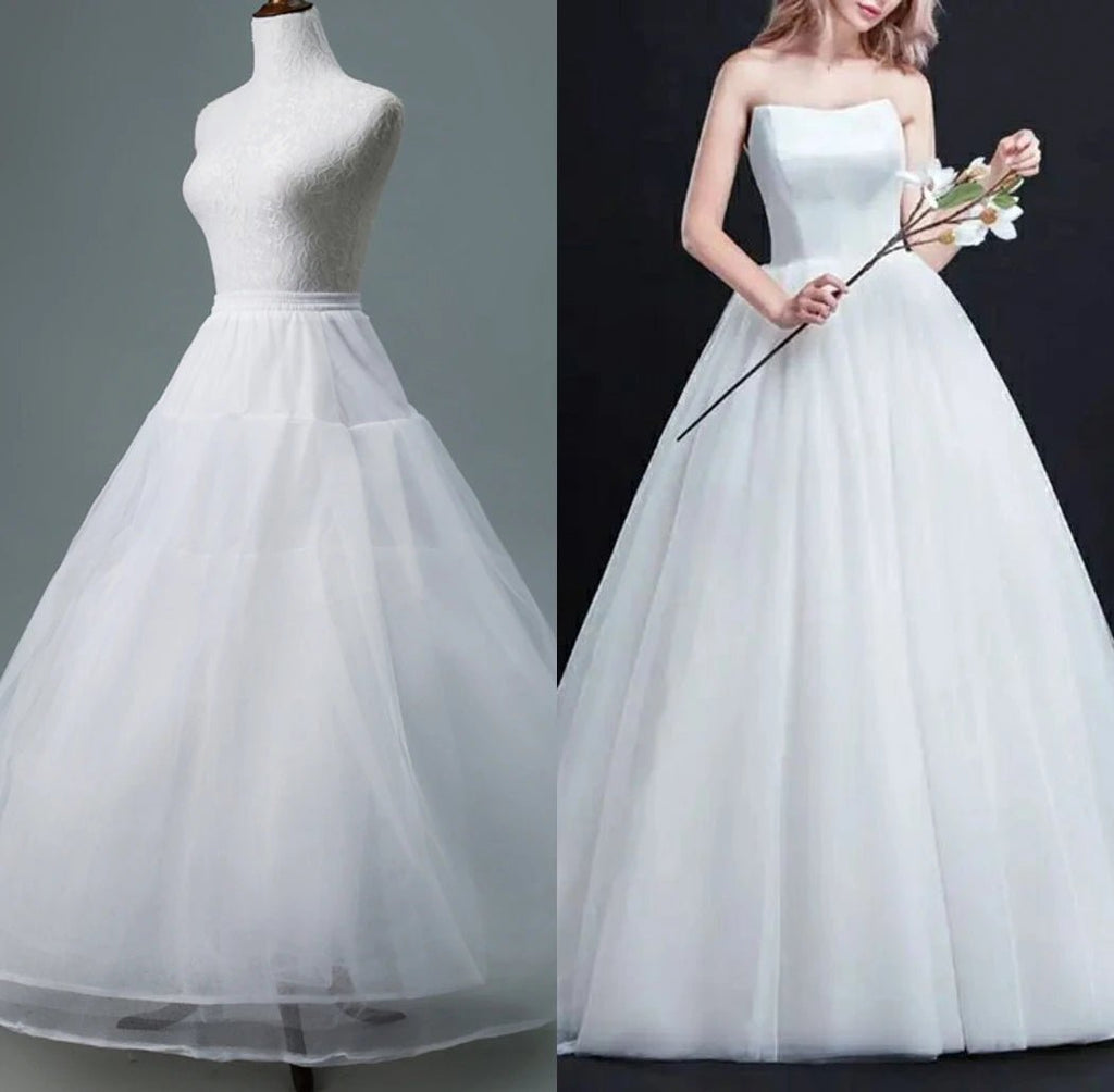 4/6/8 Layers Tulle Petticoat Wedding Accessories Chemise Without Hoops For A Line Wedding Dress Wide Puffy Underskirt - PrimeNest