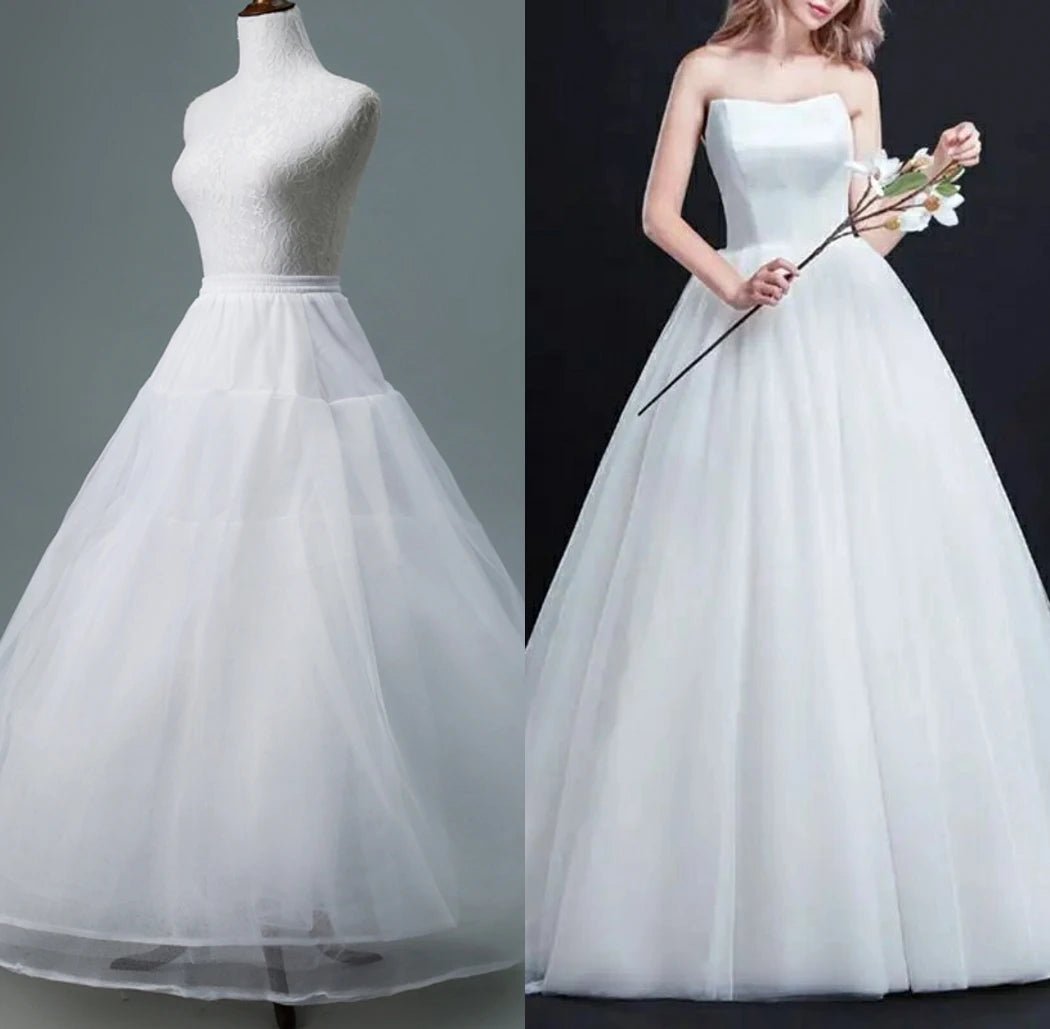 4/6/8 Layers Tulle Petticoat Wedding Accessories Chemise Without Hoops For A Line Wedding Dress Wide Puffy Underskirt - PrimeNest