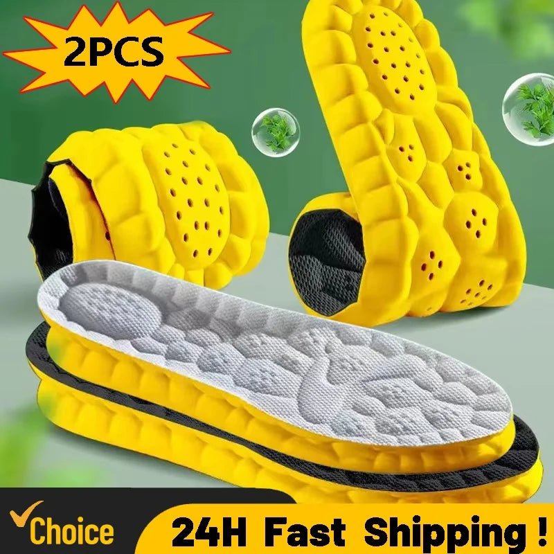 4D Cloud Technology PU Sole Sports Insoles For Shoes Soft Breathable Shock Absorption Cushion Running Orthopedic Care Insoles - PrimeNest