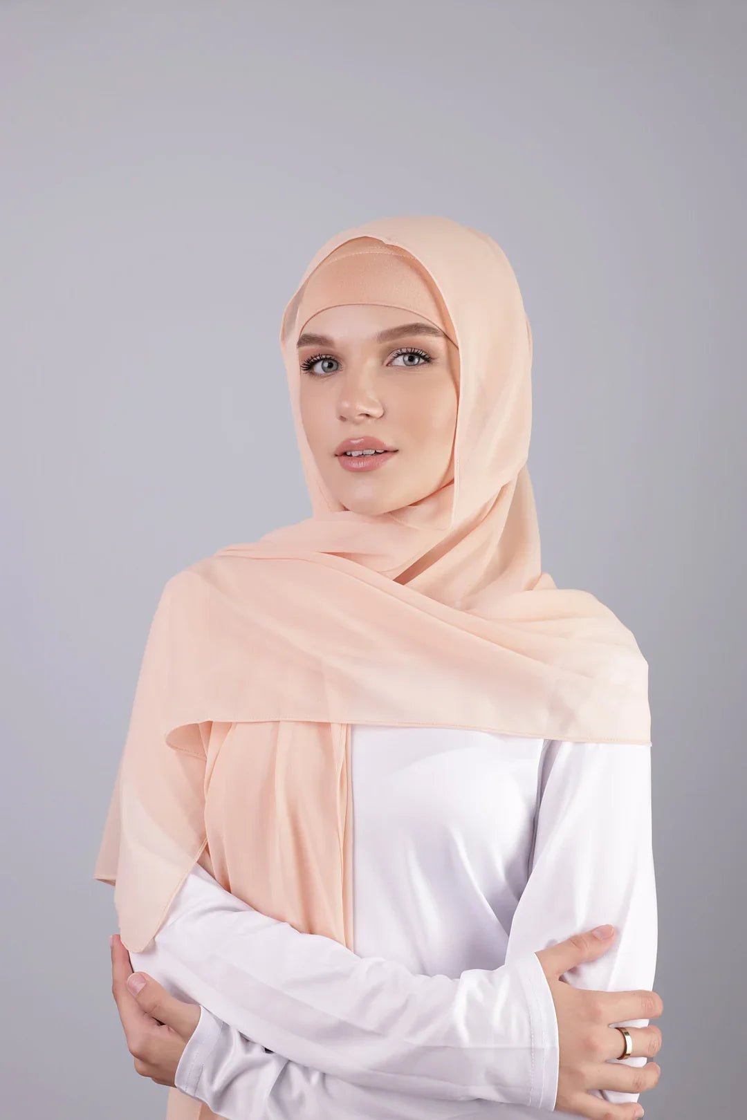 Hot Selling Chiffon Hijab with a Matching Cotton Inner for Women Hijab Shawl Underscarf