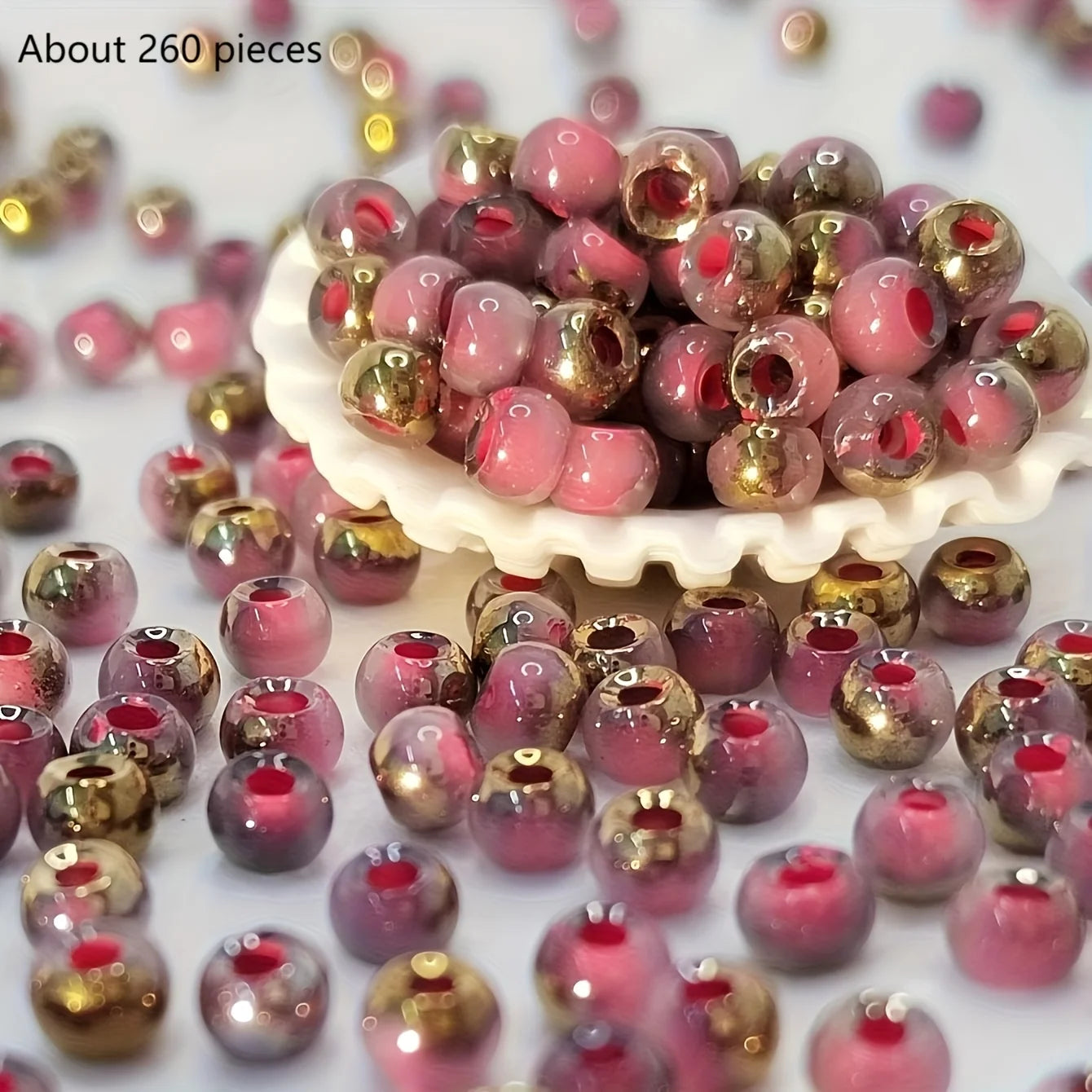 DIY handmade jewelry materials with round beads, colorful beading, accessories for making bracelets, earrings and necklaces